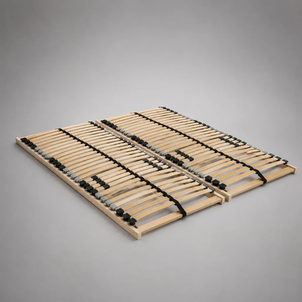 Lotto di 2 latte in legno 90 × 200 cm, dimensioni combinate 180 × 200 cm, legno naturale, nero e grigio