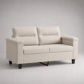 Divano destro 2 sedili in crema di velluto poliestere, 160 × 82 × 88 cm