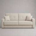 Divano a 3 posti in tessuto riccio beige chiaro, 200 × 90 × 85 cm