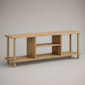 Basso armadio rettangolare TV in pannello di particelle di melamina, rovere naturale, 160 × 40 × 60 cm